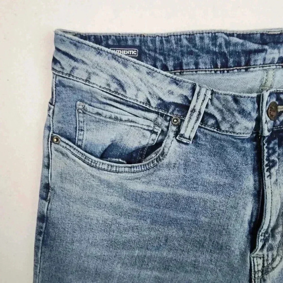 Buffalo David Bitton Mens Jeans Straight Six Stretch Size 34x34 Blue Distressed - Picture 9 of 16